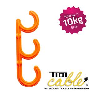 3 point Orange Tidi-Hook Screw-On Cable Support